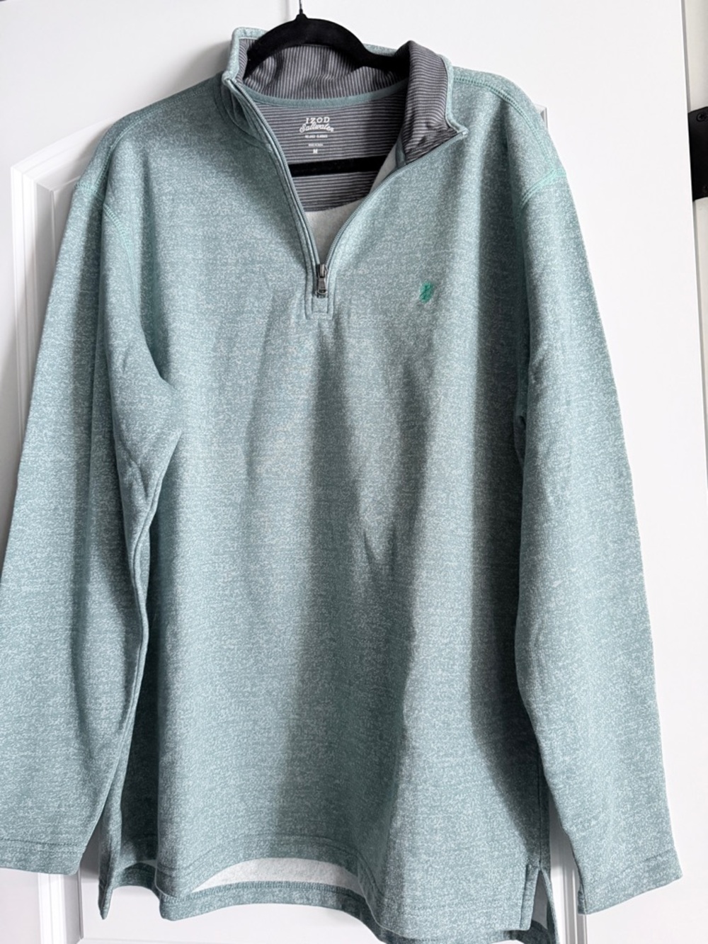 Izod Saltwater Striped Crew with Mint Trim